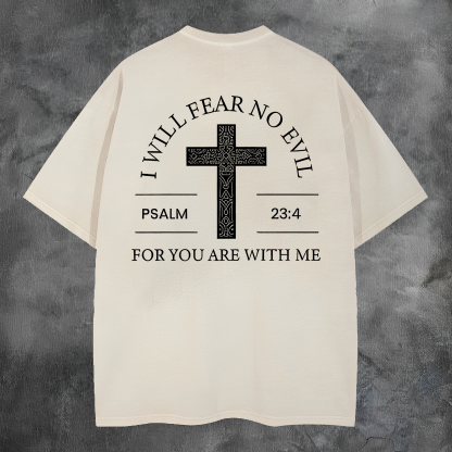 I Will Fear No Evil Printed Men's Washed Tee-Coordom