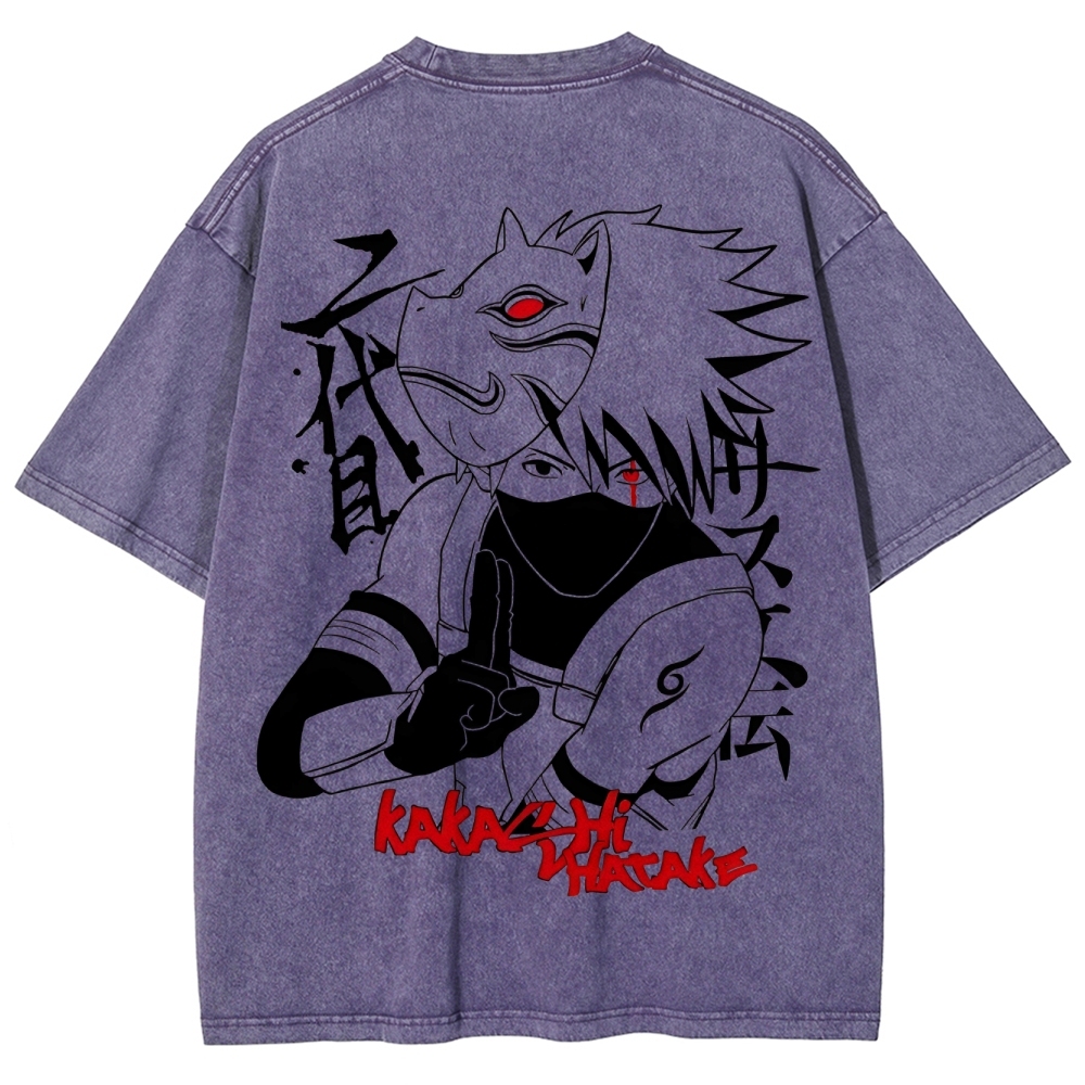 Naturo Kakashi Hatake Unisex Fit Washed T-Shirt 2505011258-Coordom