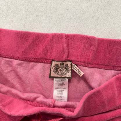 Vintage Juicy Couture Women's Rose Pink Velour Flared Wide Leg Track Pant Size L-Coordom
