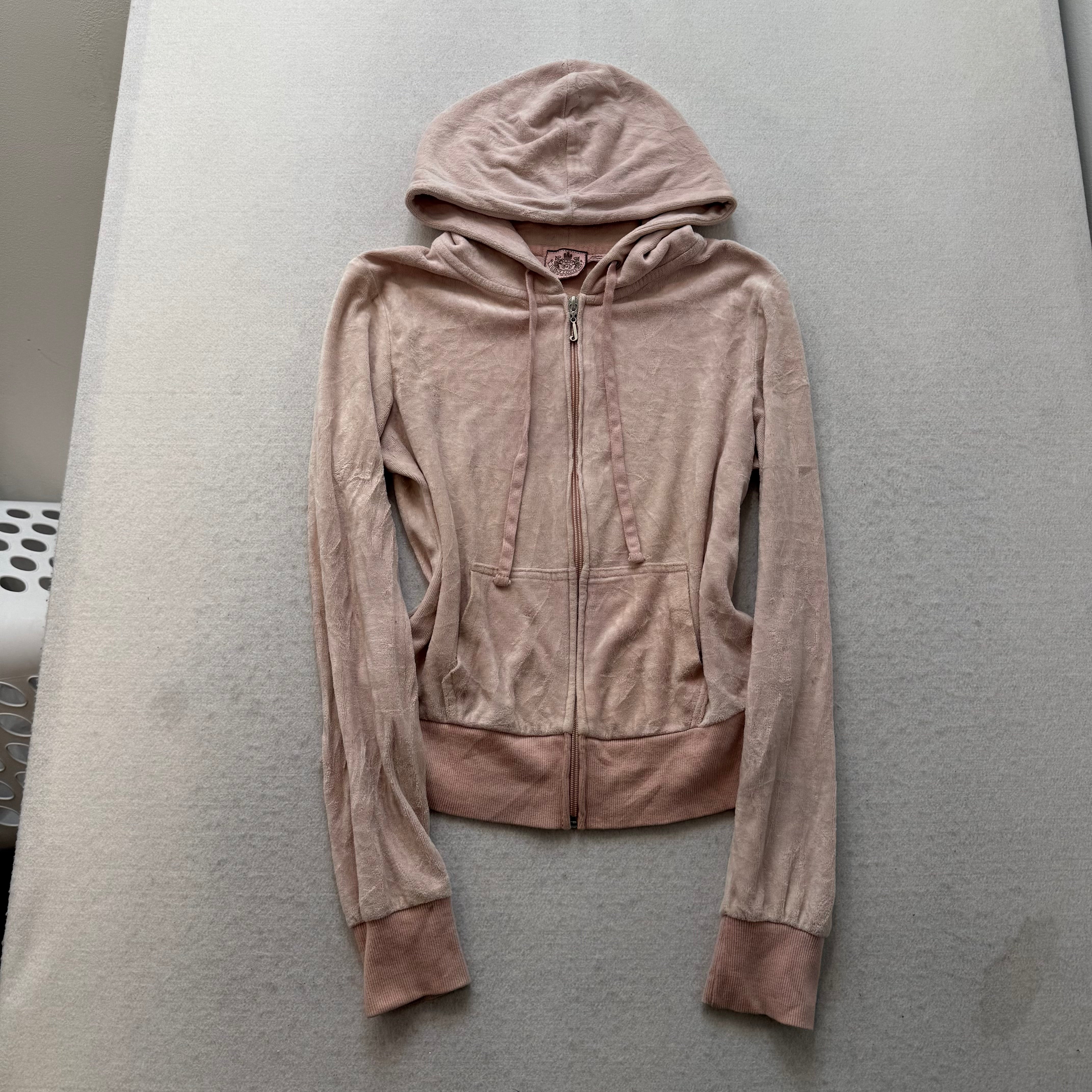 Juicy Couture Womens Dusty Rose Tracksuit Set Zip Up Hoodie & Flared Pant Size S-Coordom