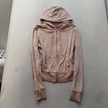 Juicy Couture Womens Dusty Rose Tracksuit Set Zip Up Hoodie & Flared Pant Size S-Coordom