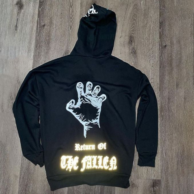Retro casual personality letter pattern printing full zipper hoodie-Coordom