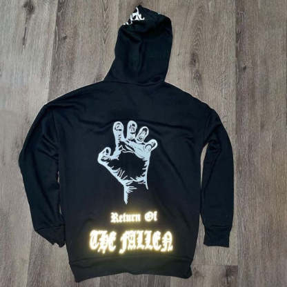 Retro casual personality letter pattern printing full zipper hoodie-Coordom