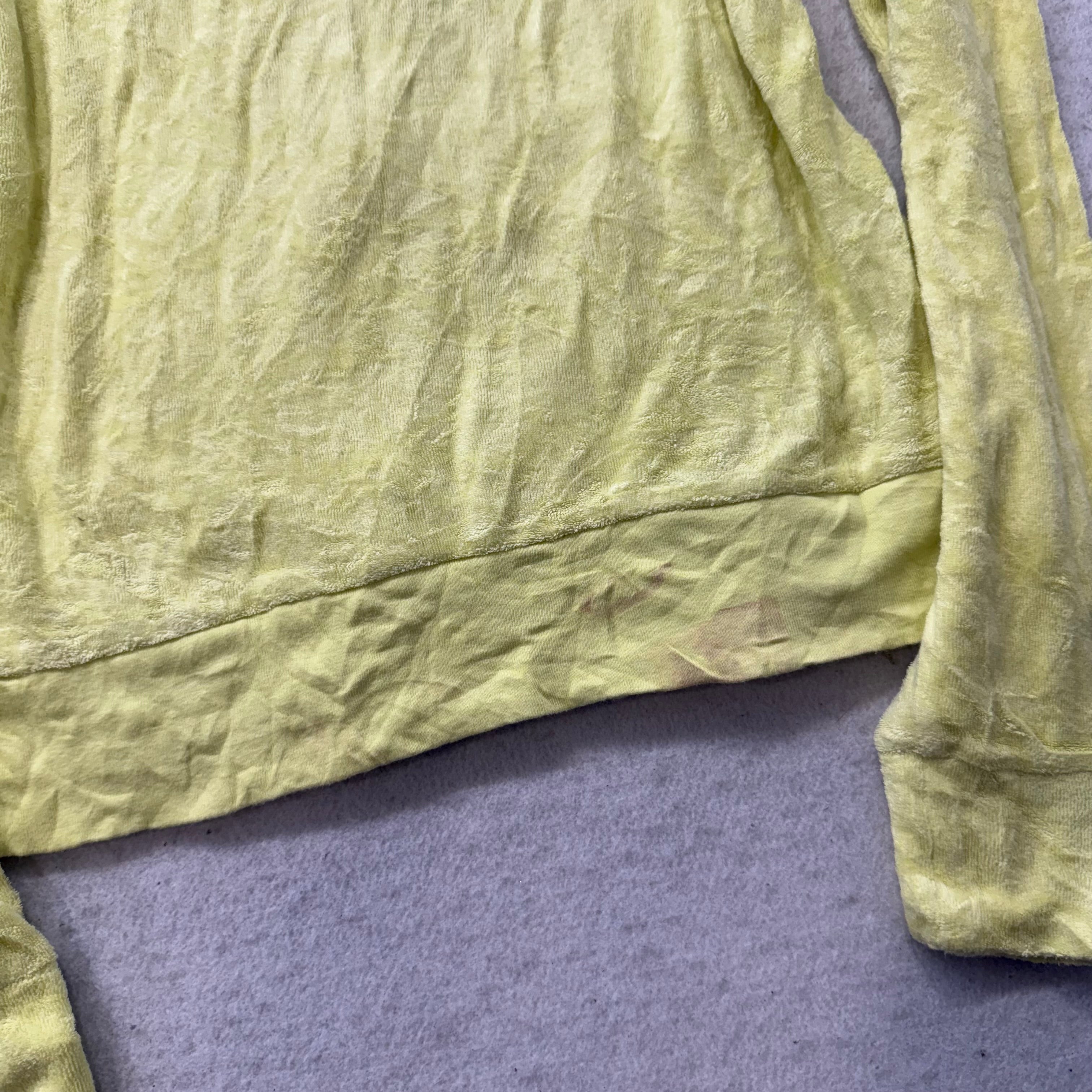 Juicy Couture Women's Yellow Terry Cloth Zip-Up Hoodie Long Sleeve Casual Size L-Coordom