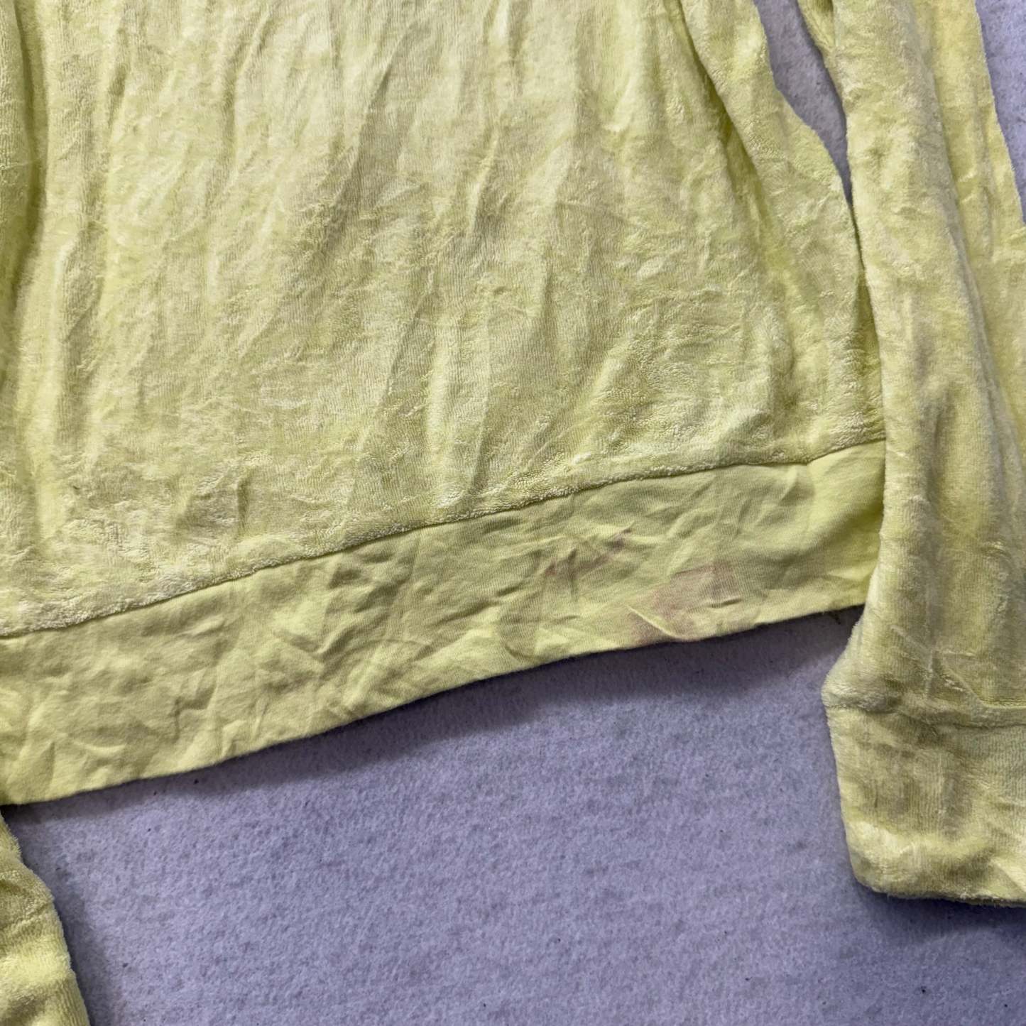 Juicy Couture Women's Yellow Terry Cloth Zip-Up Hoodie Long Sleeve Casual Size L-Coordom