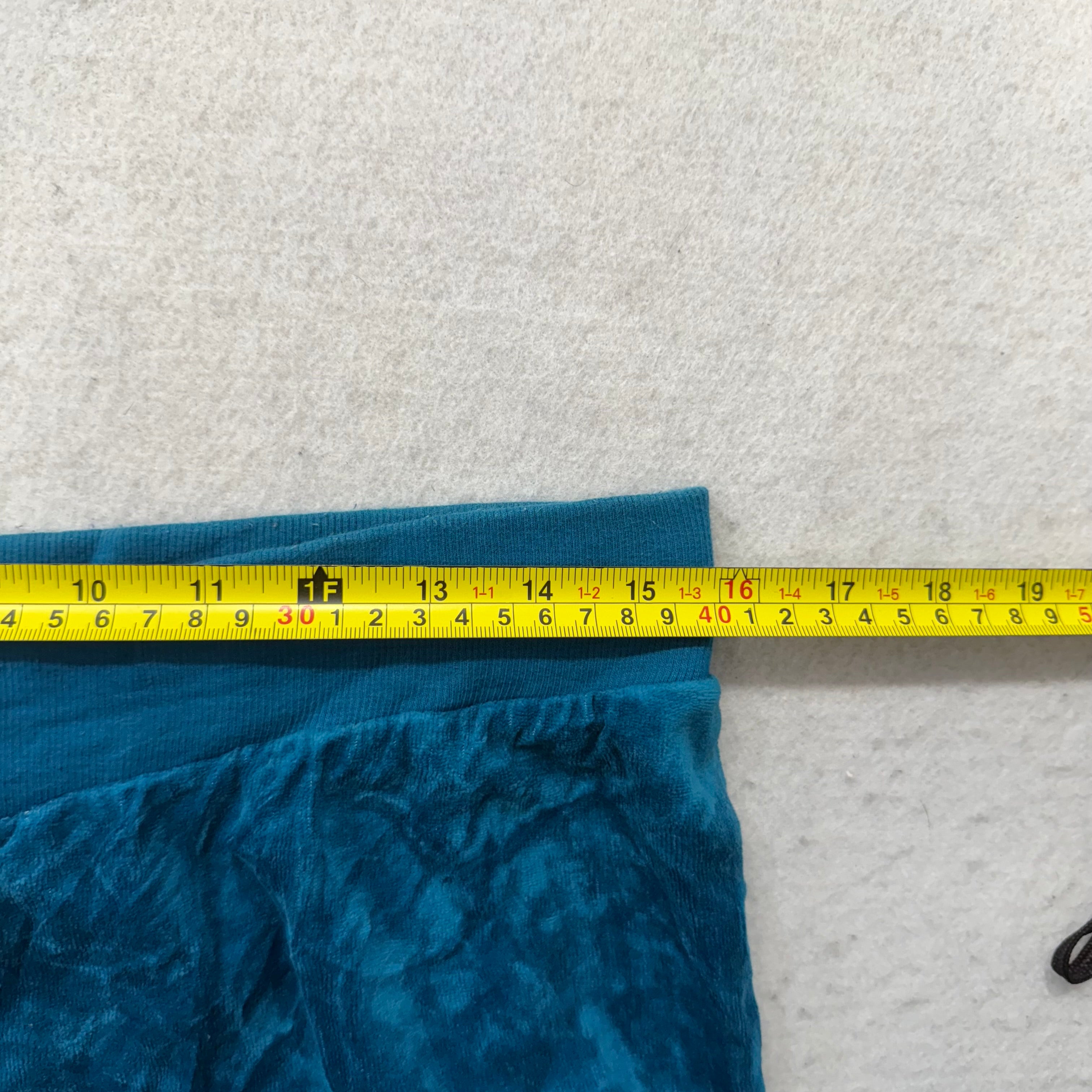 Vintage Juicy Couture Women Dark Teal Velour Flared Track Pant Loungewear Size L-Coordom