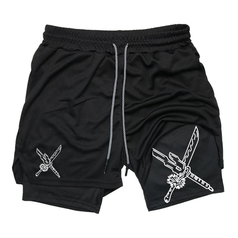 Double Sword Gym Shorts-Coordom