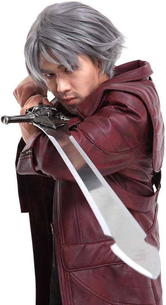 Crimson Devil Hunter Leather Long Coat | Devil May Cry Streetwear Jacket-Coordom