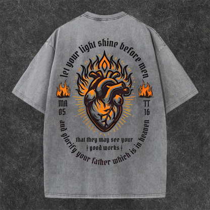 Let Your Light Shine Before Men Washed T-shirt-Coordom