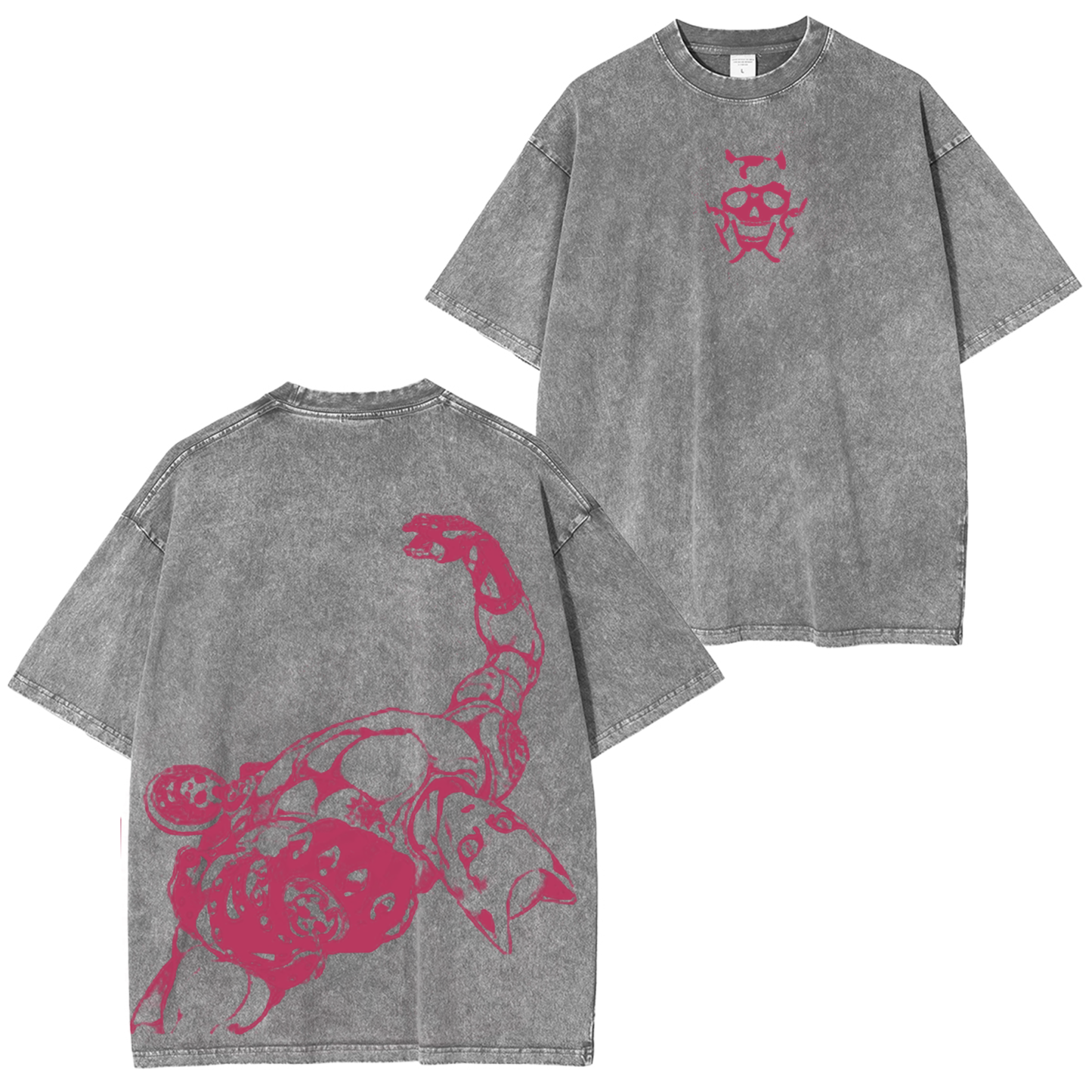 Jojo's Bizarre Adventure Killer Queen Vintage Unisex Washed T-Shirt-Coordom