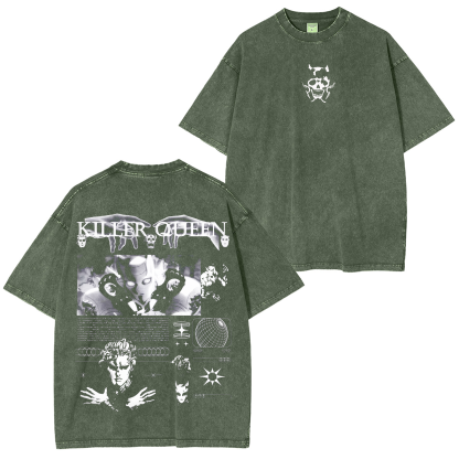 Killer Queen JoJo Vintage Unisex Washed T-Shirt-Coordom