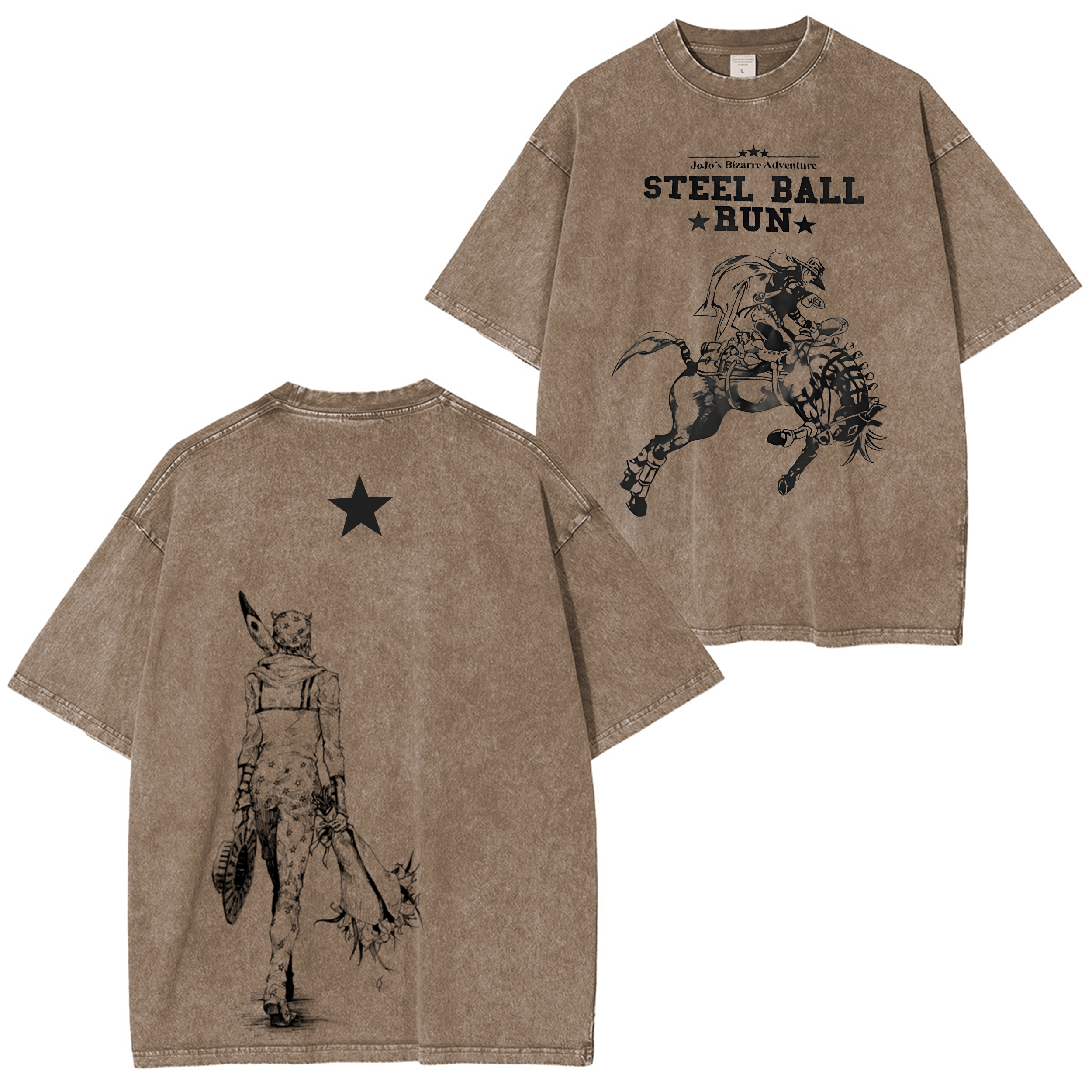 Jojo's Bizarre Vintage Unisex Washed T-Shirt-Coordom