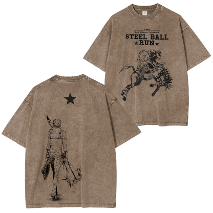 Jojo's Bizarre Vintage Unisex Washed T-Shirt-Coordom