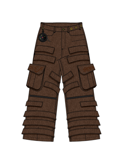 "DRAGON" Cargo Pants Brown-Coordom