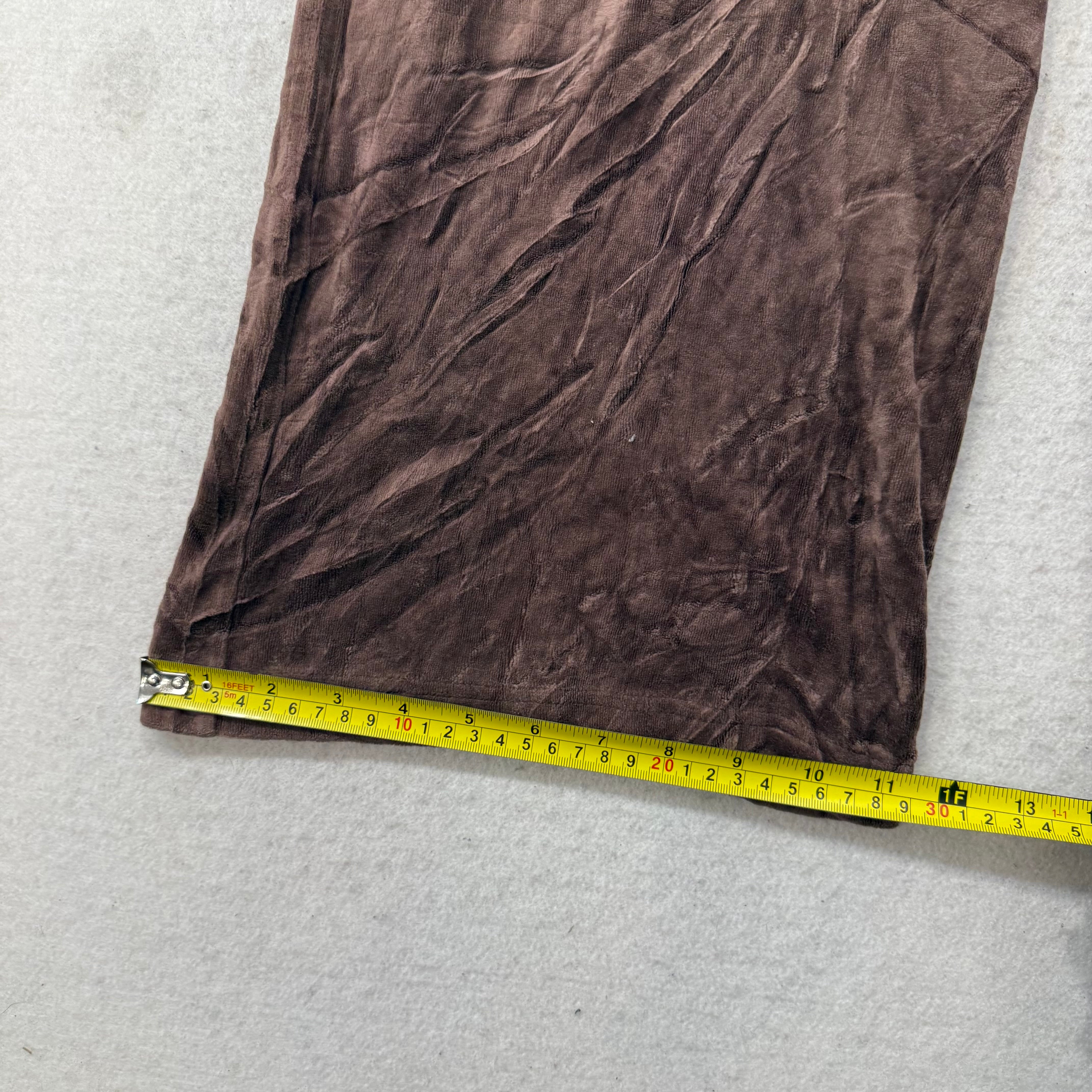 Juicy Couture Women's Brown Velour Flared Wide Leg Track Pant Loungewear Size M-Coordom