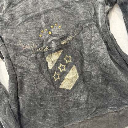 Juicy Couture Women's Dark Charcoal Zip Up Hoodie Studded Pocket Graphic Size XL-Coordom