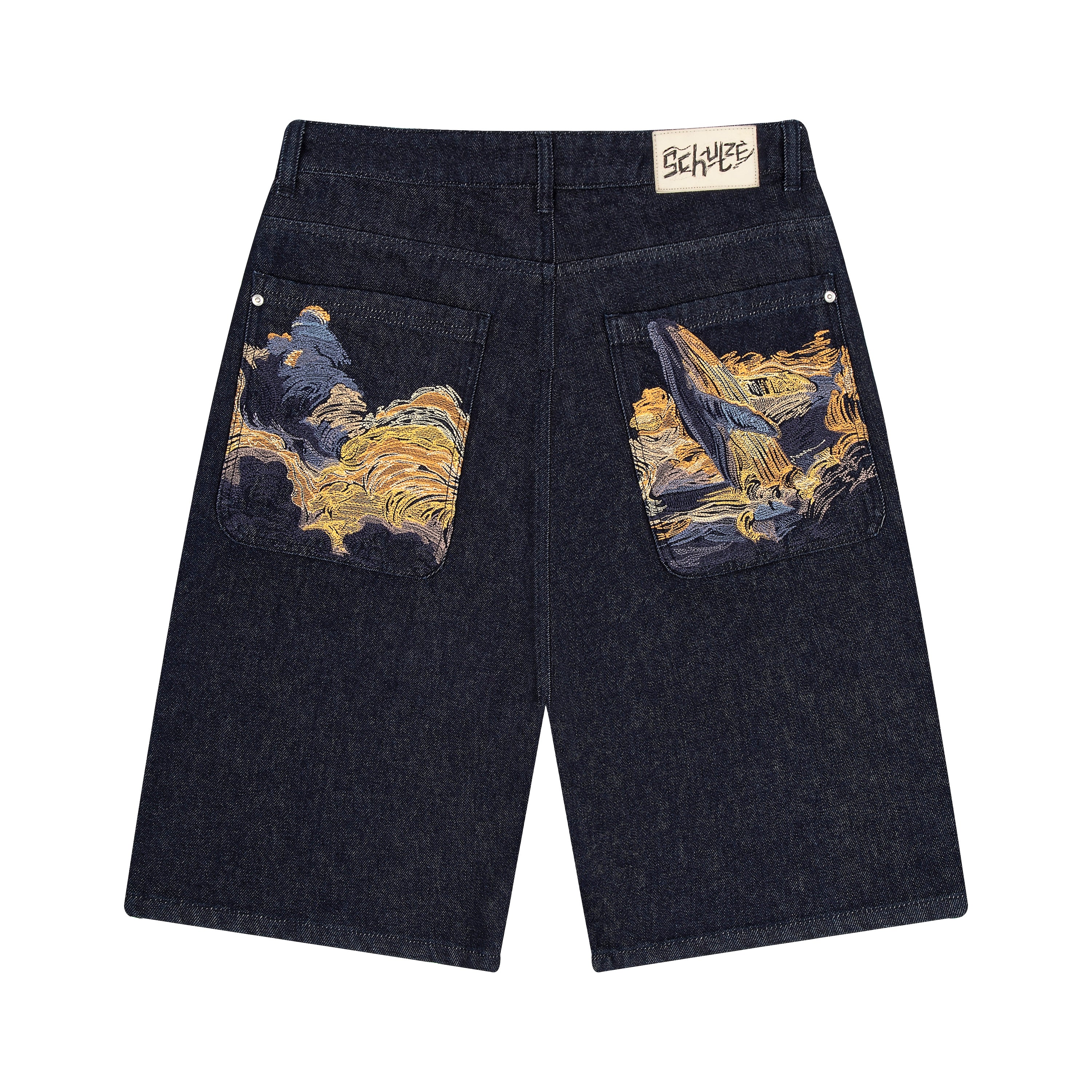 "whales v2" Jorts dark indigo-Coordom