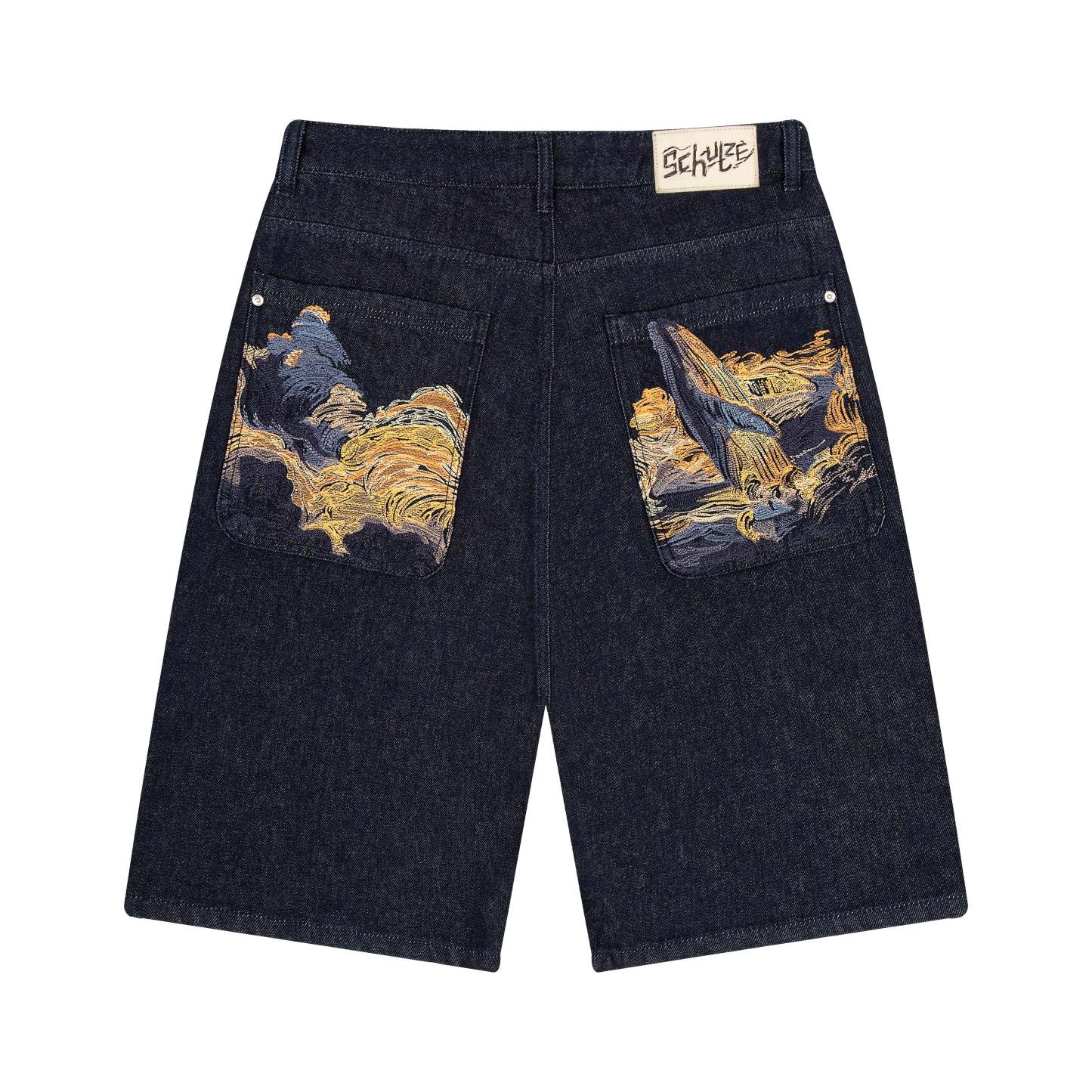 "whales v2" Jorts dark indigo-Coordom