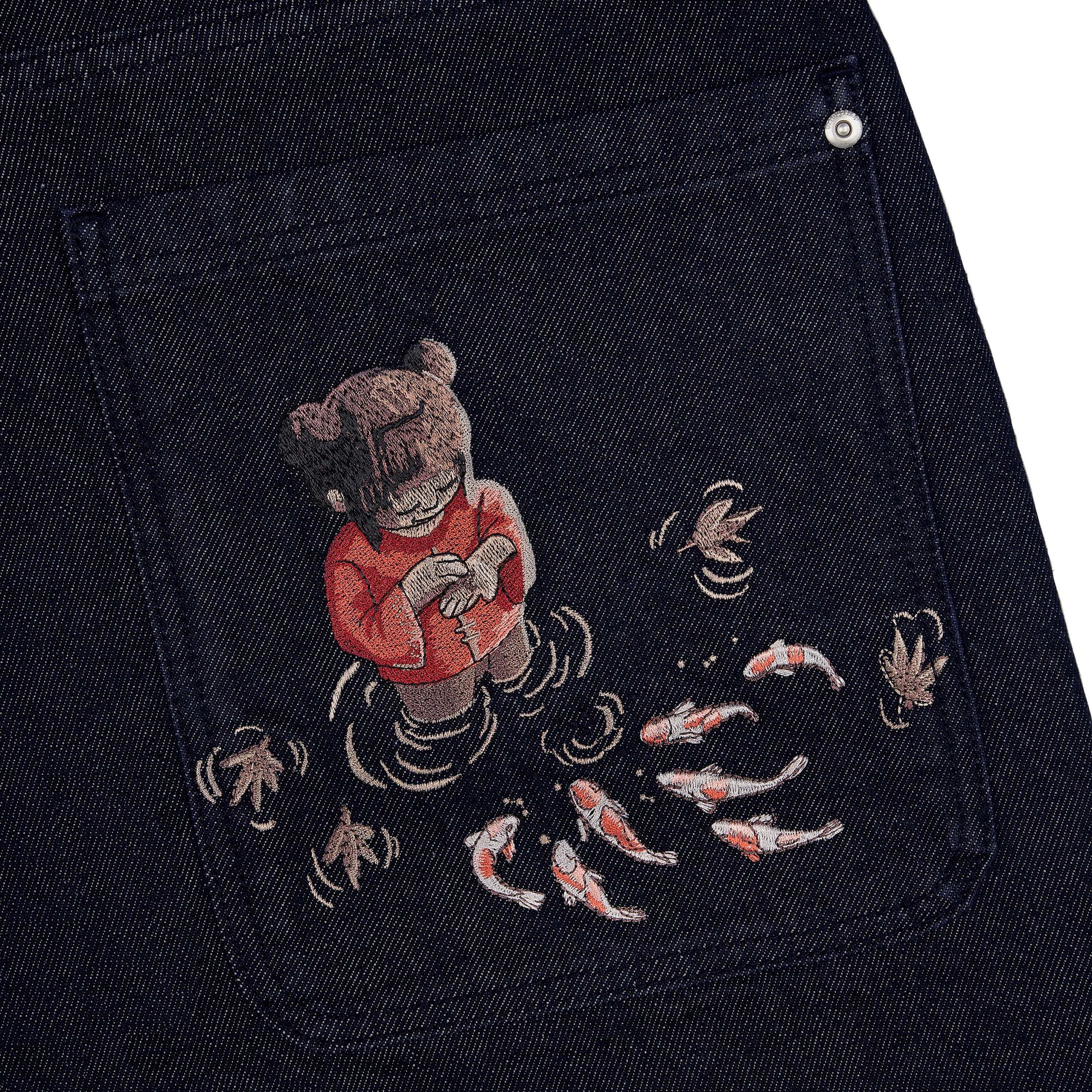 "koi fish v2" Jorts raw indigo-Coordom