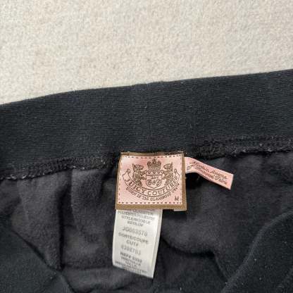 Juicy Couture Black Velour Tracksuit Set Zip Up Hoodie & Flare Pant Logo Size M-Coordom