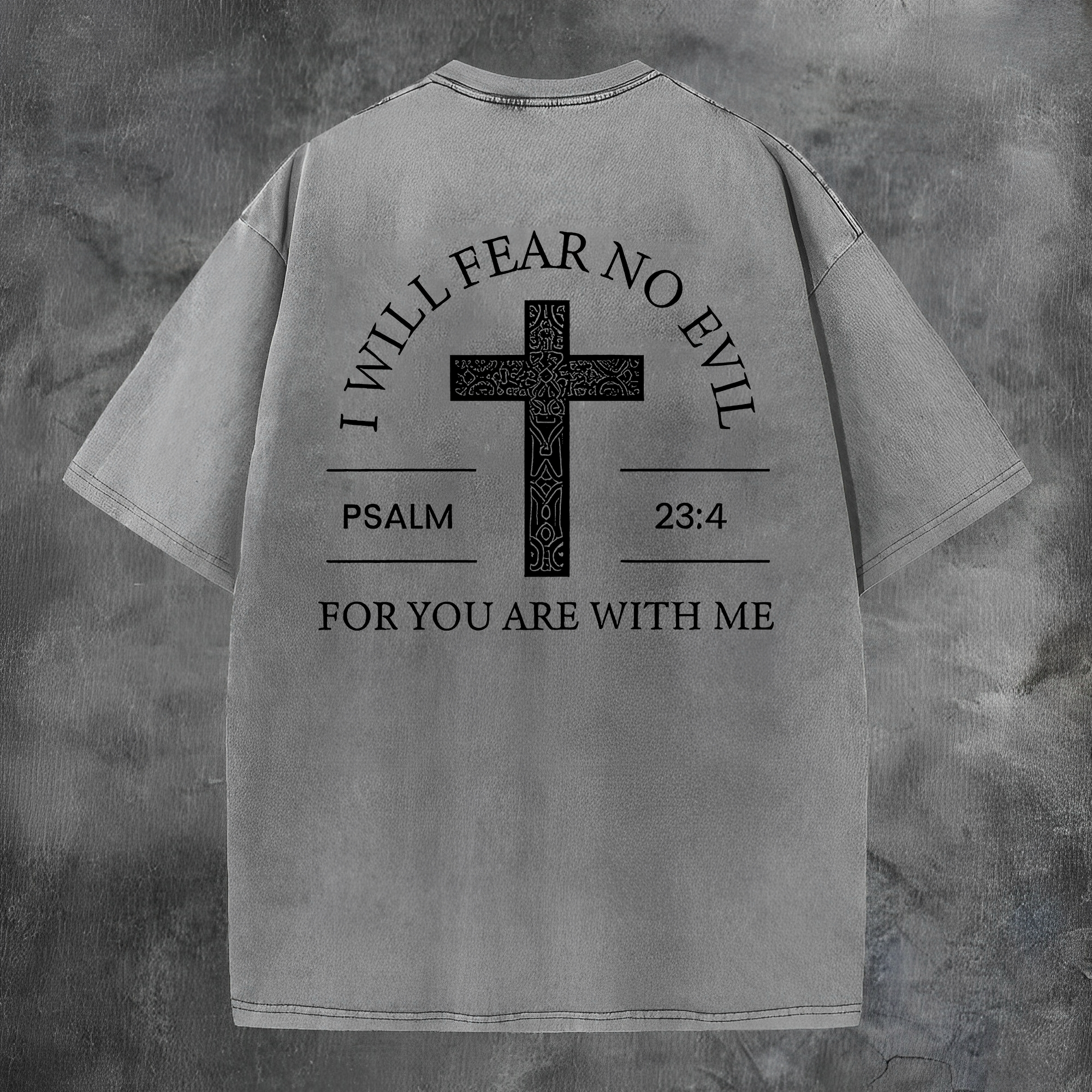 I Will Fear No Evil Printed Men's Washed Tee-Coordom