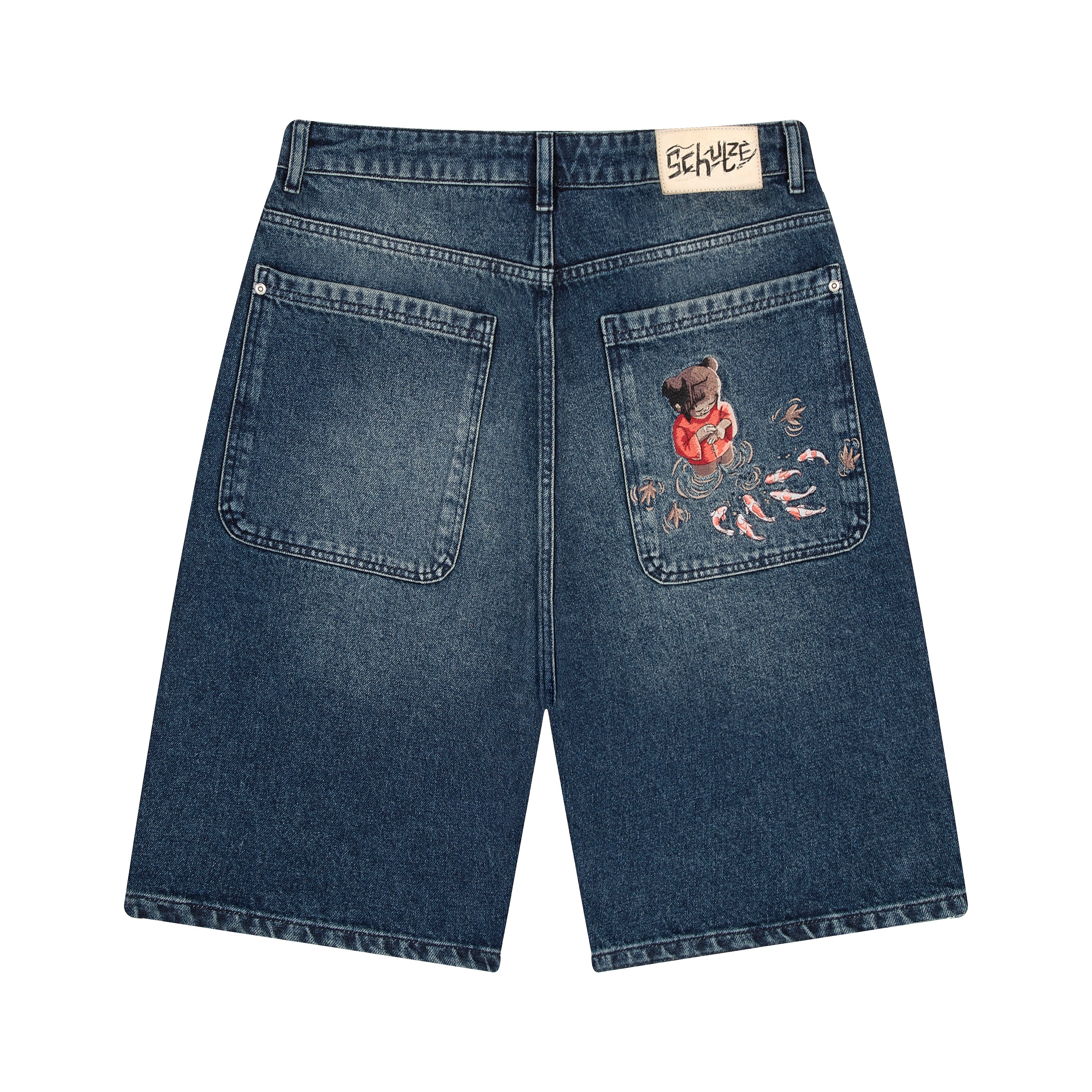 "koi fish v2" Jorts washed indigo-Coordom