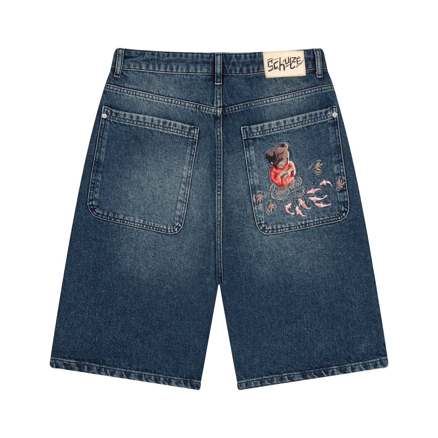"koi fish v2" Jorts washed indigo-Coordom