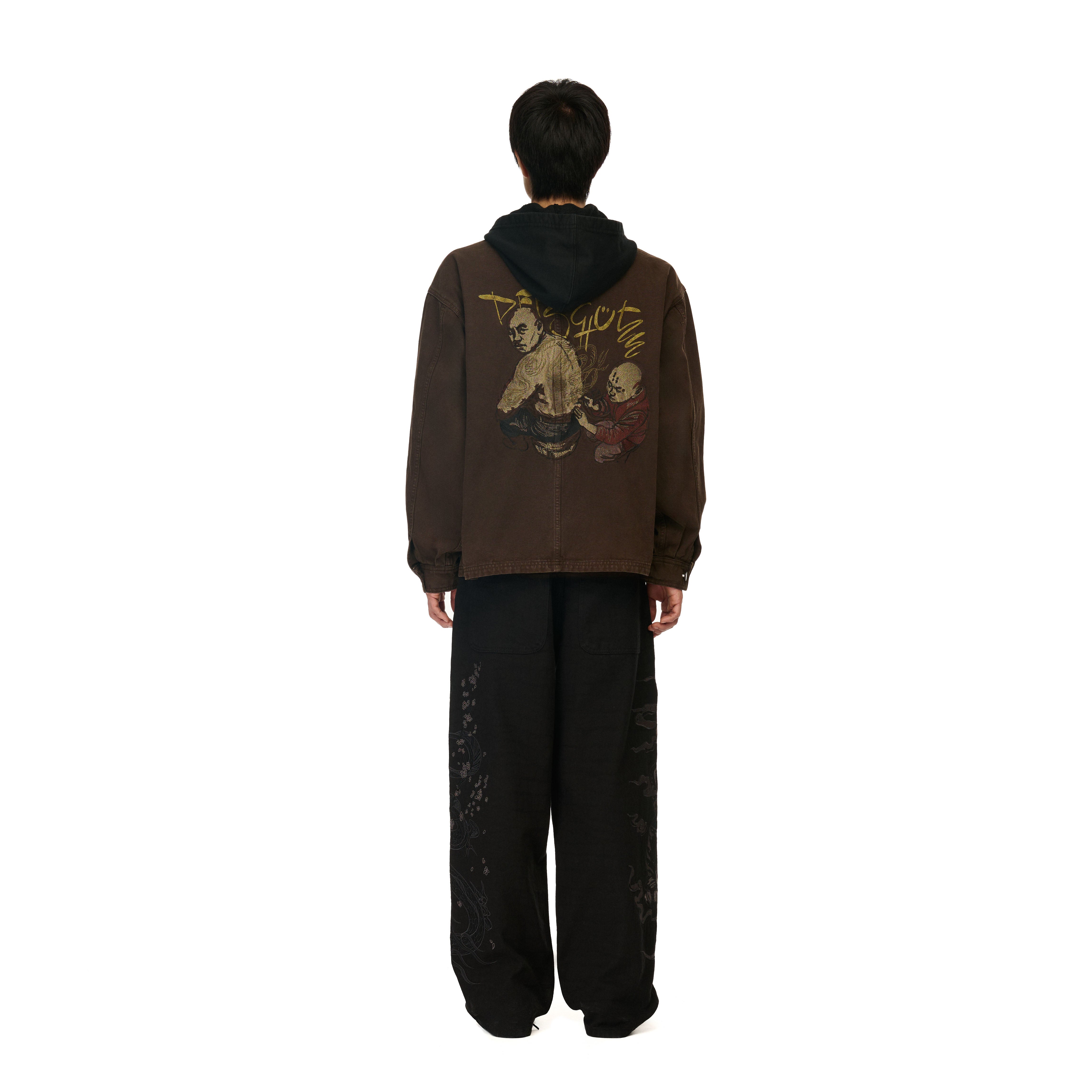 "yakuza" brown washed denim Jacket-Coordom