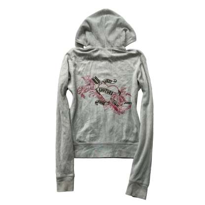 2003 Vintage Juicy Couture Sweet Coutute O’mine Womens Gray Velour Hoodie Size S-Coordom
