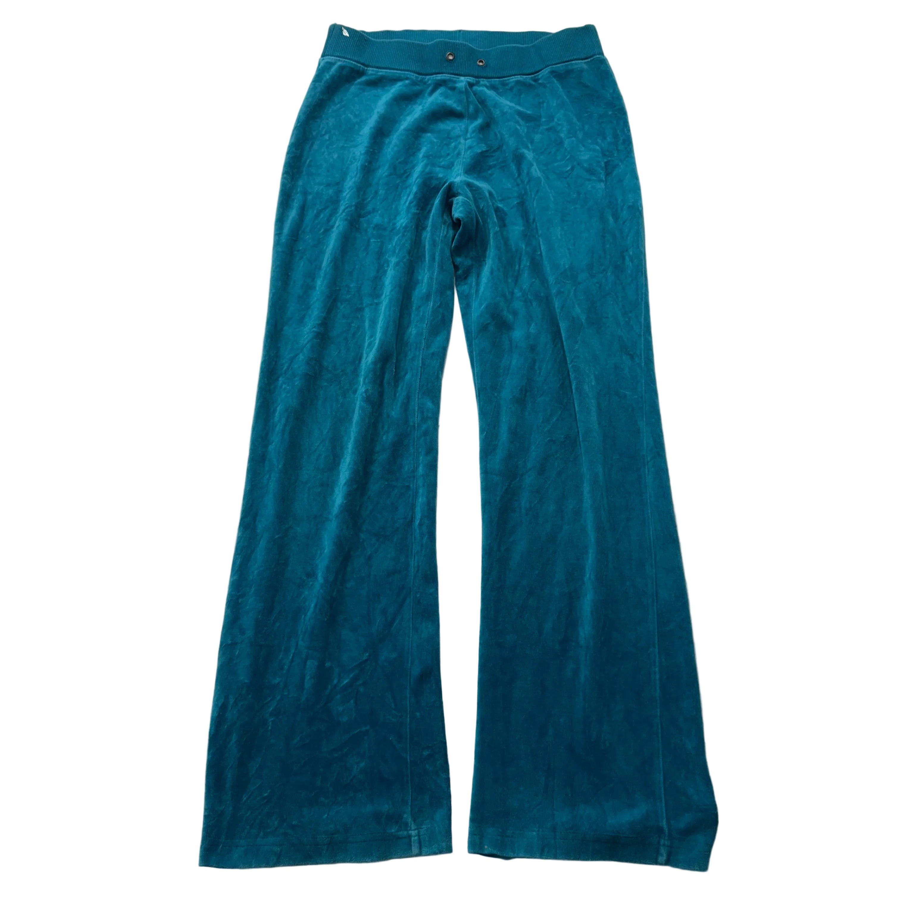 Juicy Couture Women's Teal Blue Velour Flared Track Pant Loungewear Y2K Size M-Coordom
