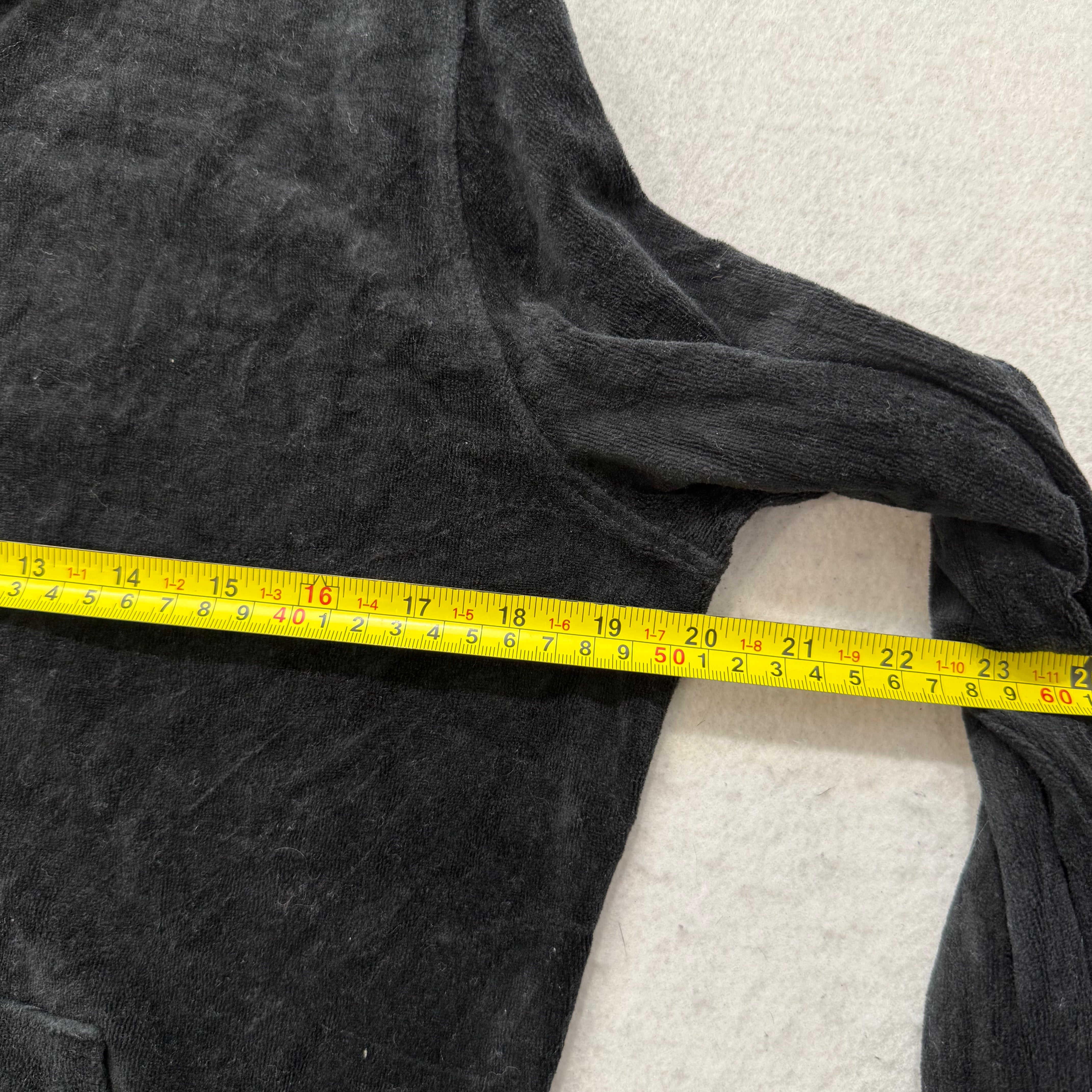 Vintage Juicy Couture Women's Black Velour Zip-Up Hoodie Slash Pockets Size S-Coordom