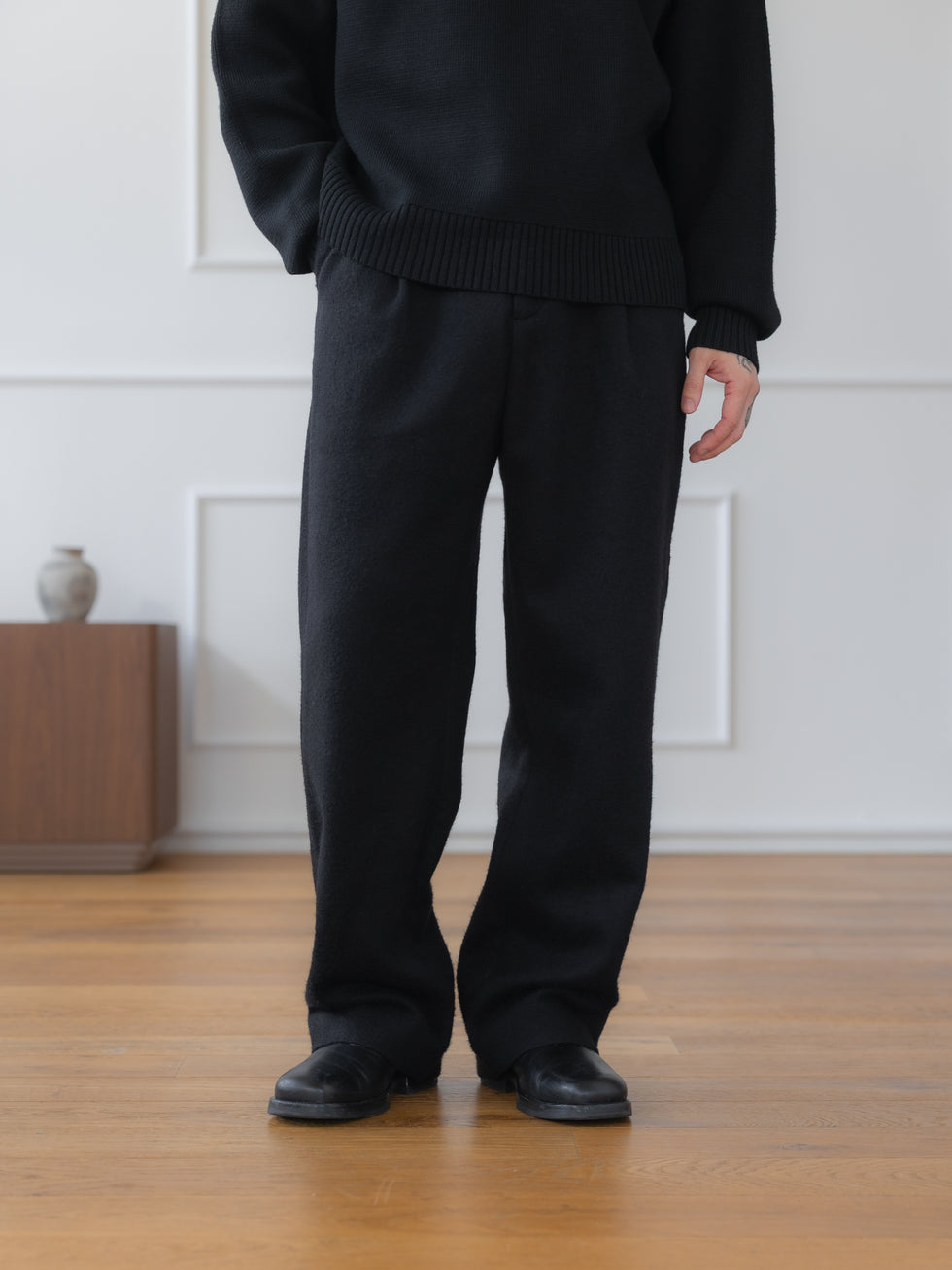 Wool-Cashmere Pleated Trousers-Coordom