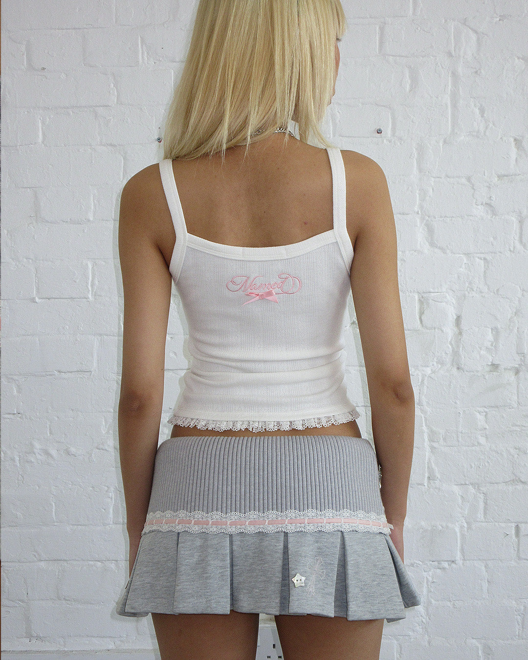 WHISPER PLEATED MINI SKIRT GREY MARL-Coordom