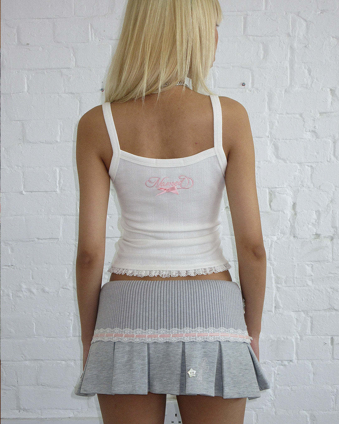 WHISPER PLEATED MINI SKIRT GREY MARL-Coordom