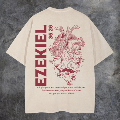 Ezekiel 36:26 Washed T-shirt-Coordom