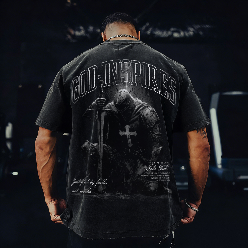 God Inspires Printed Men's Washed Tee-Coordom