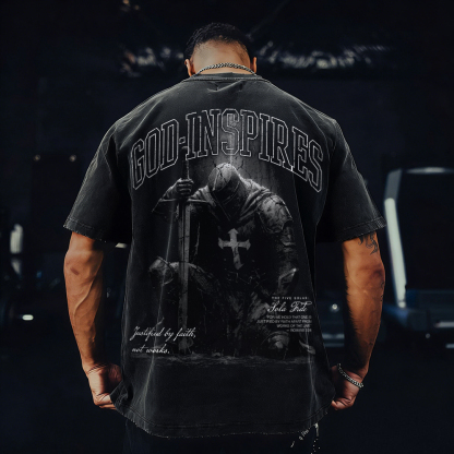 God Inspires Printed Men's Washed Tee-Coordom