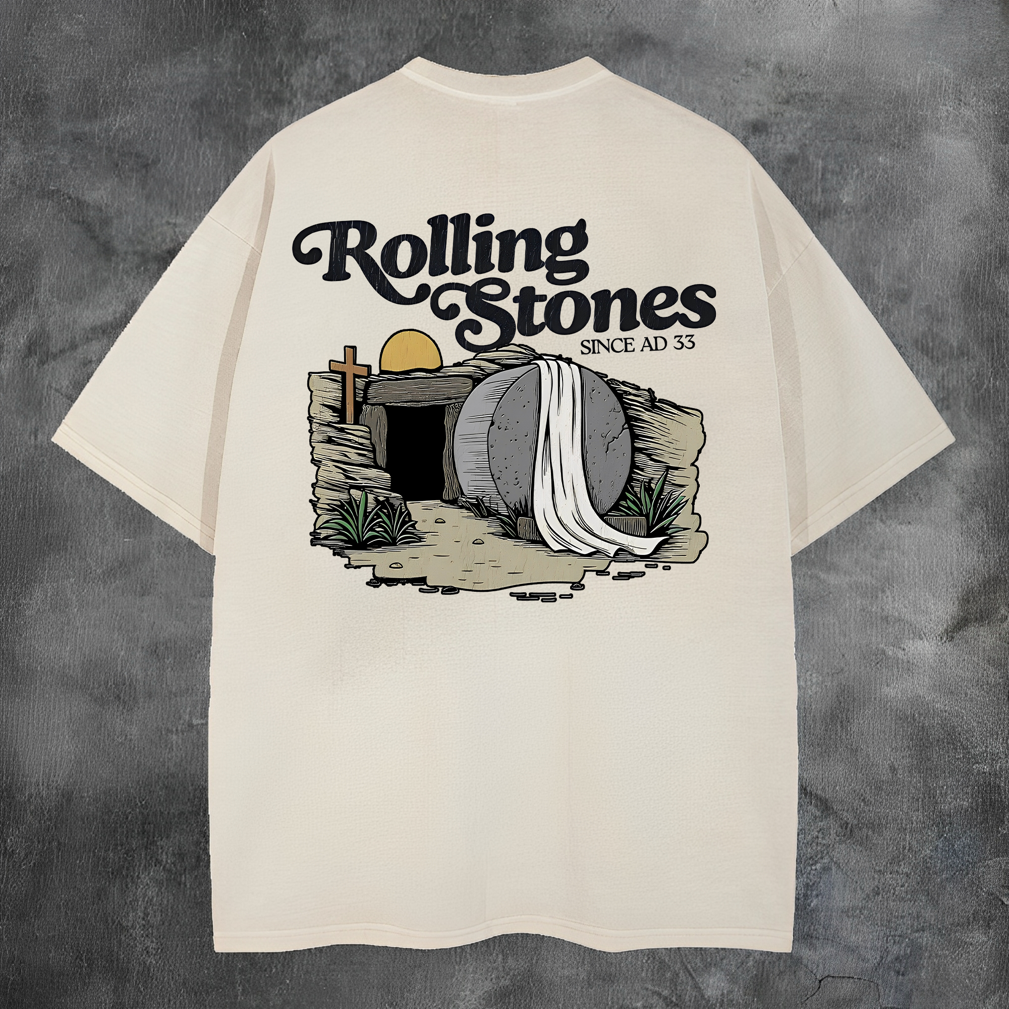 Rolling Stone Since AD 33 Printed Men's Washed Tee-Coordom