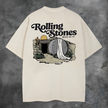 Rolling Stone Since AD 33 Printed Men's Washed Tee-Coordom