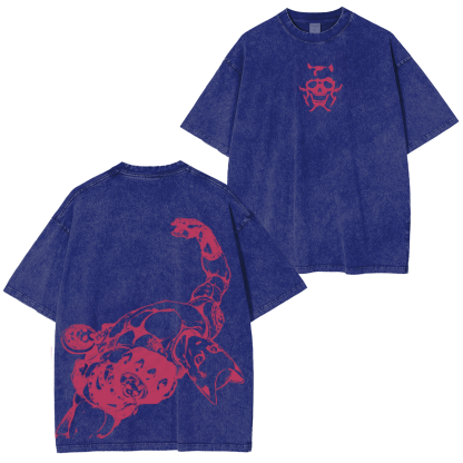 Jojo's Bizarre Adventure Killer Queen Vintage Unisex Washed T-Shirt-Coordom