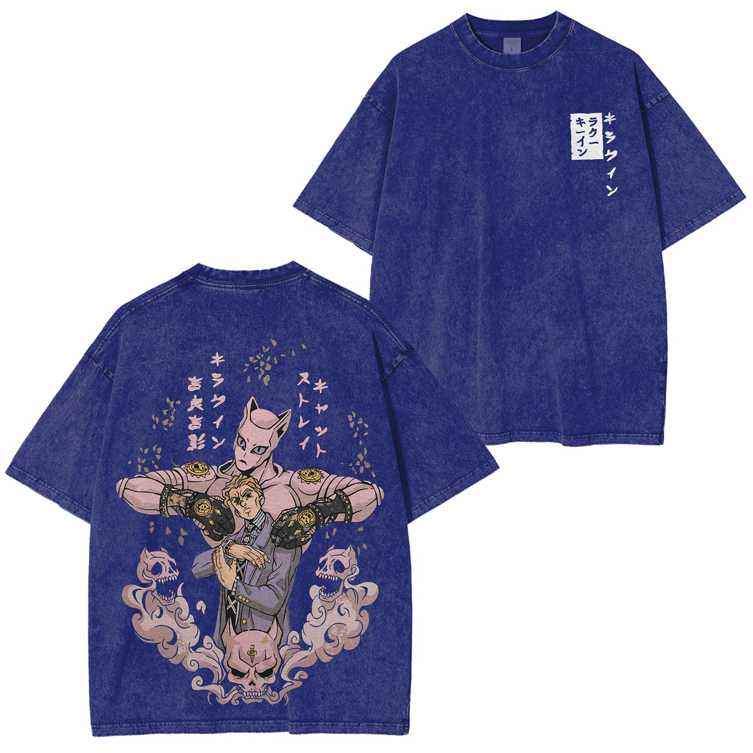 JoJo's Bizarre Adventure Kira Stand Graphic Vintage Unisex Washed T-Shirt-Coordom