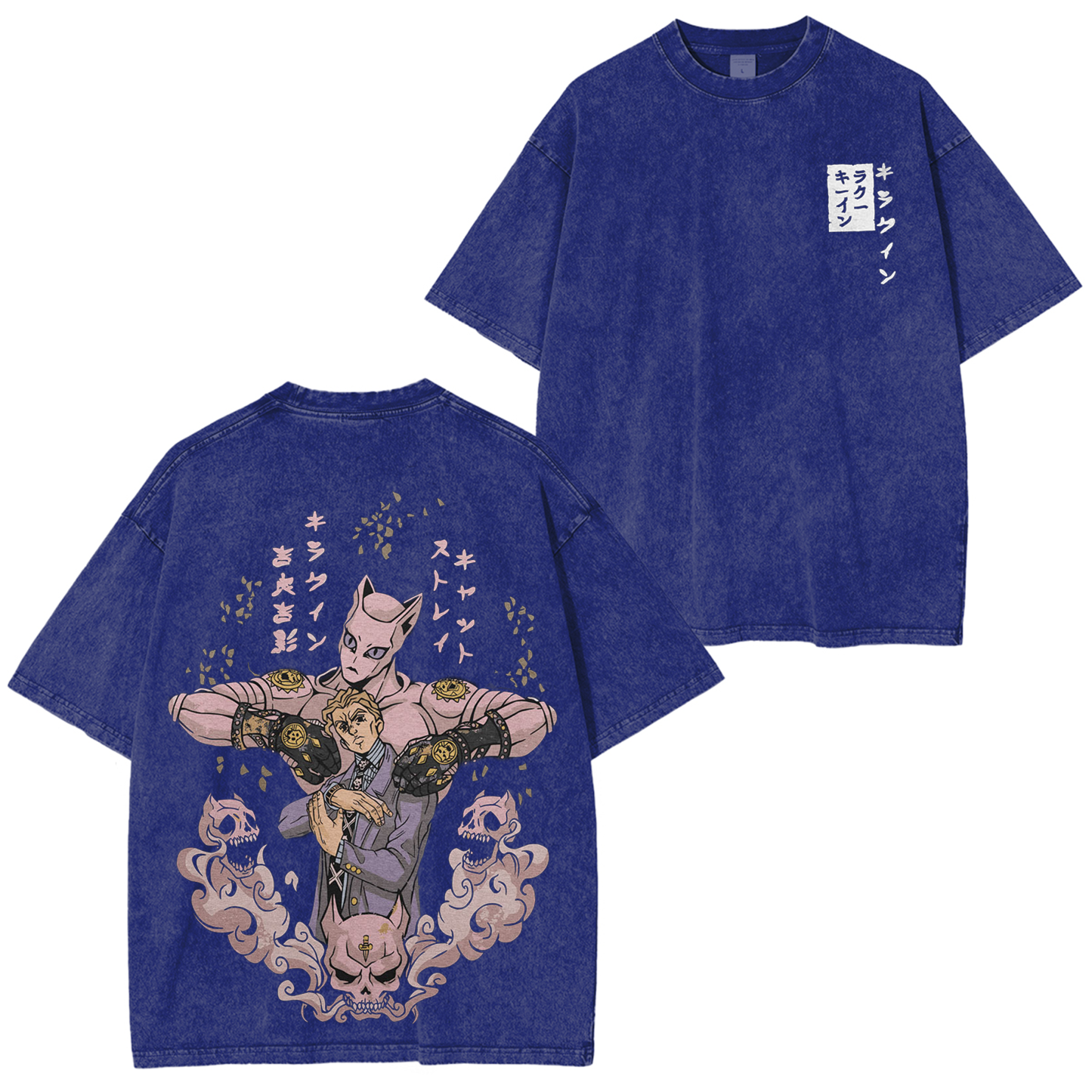 JoJo's Bizarre Adventure Kira Stand Graphic Vintage Unisex Washed T-Shirt-Coordom