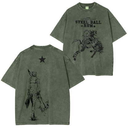 Jojo's Bizarre Vintage Unisex Washed T-Shirt-Coordom