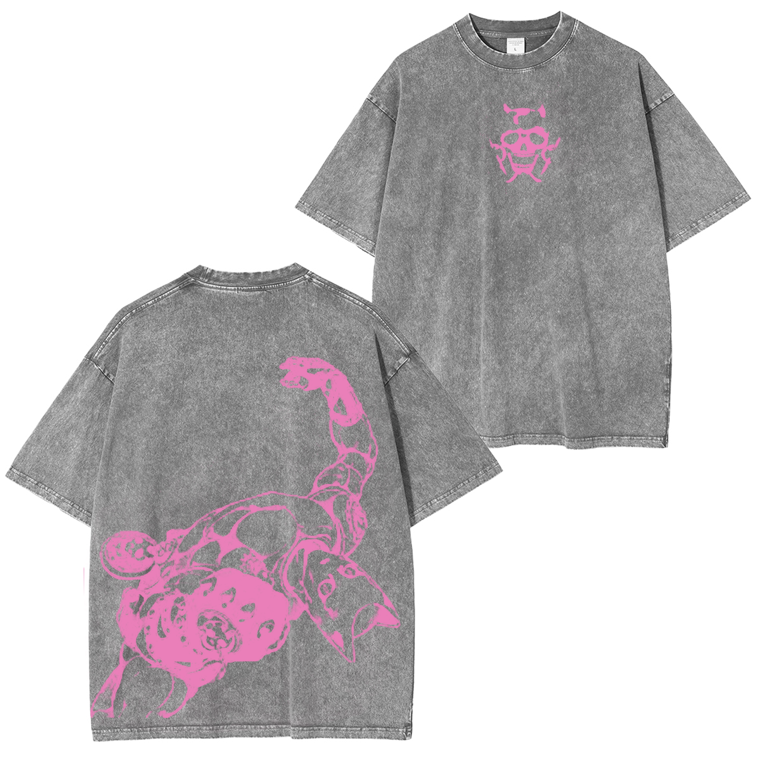 Jojo's Bizarre Adventure Killer Queen Vintage Unisex Washed T-Shirt-Coordom