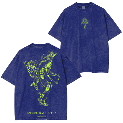 JoJo's Bizarre Adventure Vintage Unisex Washed T-Shirt-Coordom