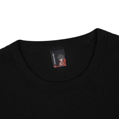 "blossom v3" ribbed T Shirt black-Coordom
