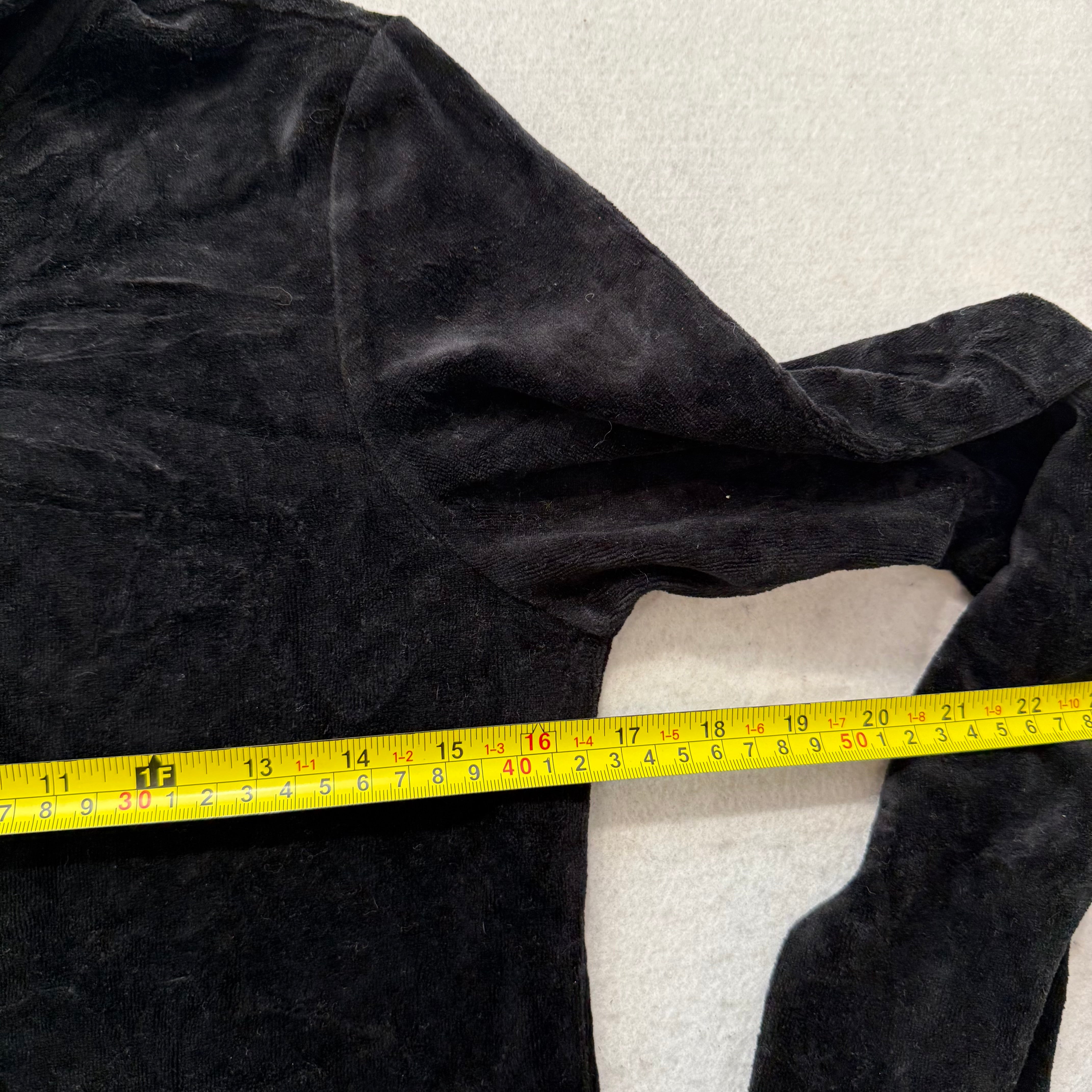 Juicy Couture Women's Black Velour Full Zip Hoodie Rhinestones Logo Y2K Size M-Coordom