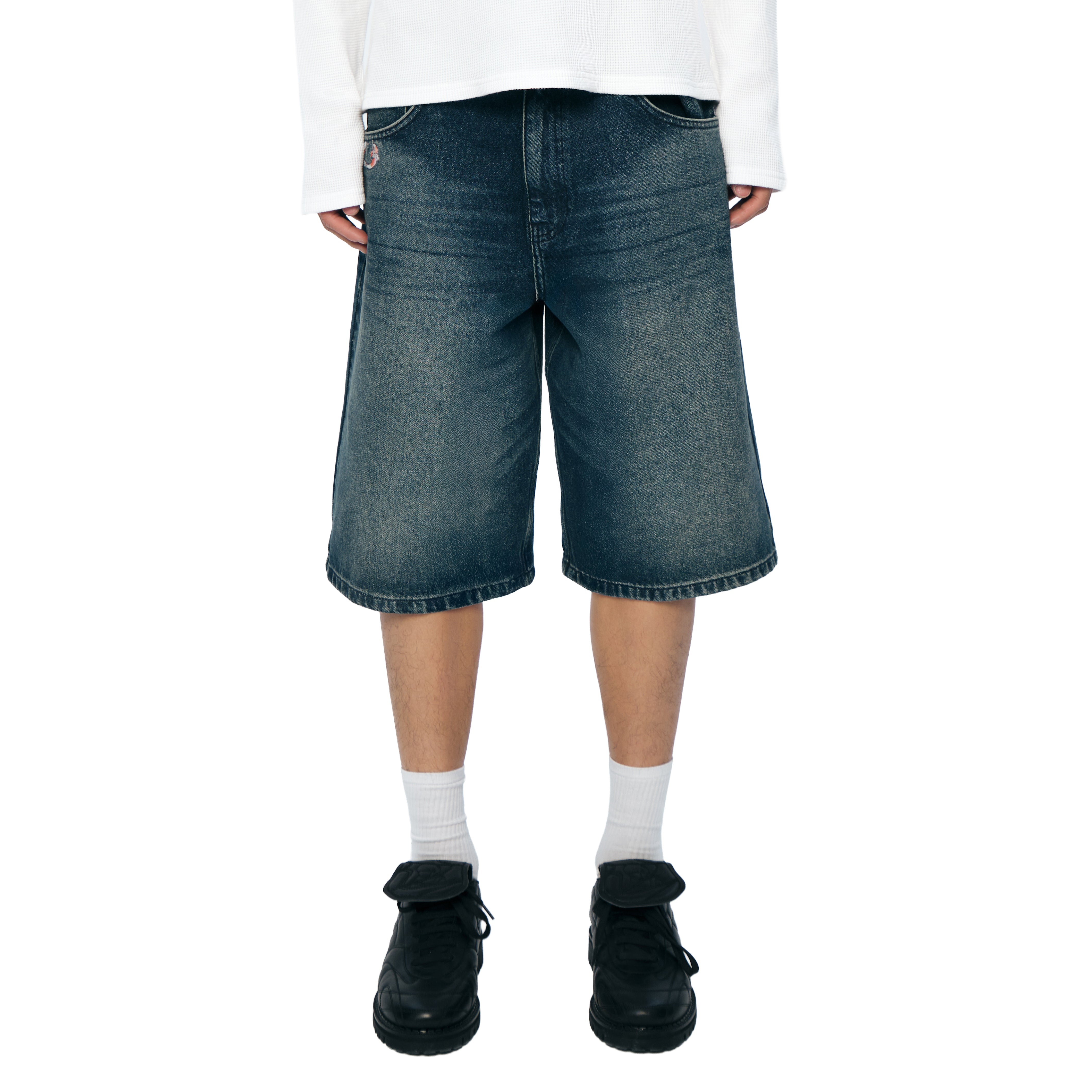 "koi fish v2" Jorts washed indigo-Coordom