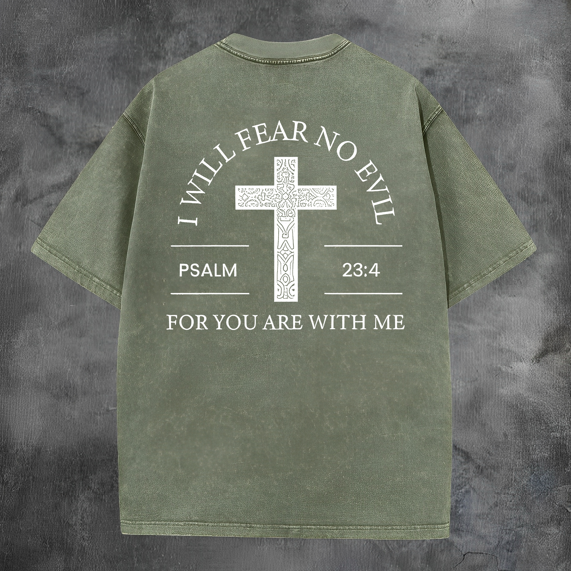 I Will Fear No Evil Printed Men's Washed Tee-Coordom