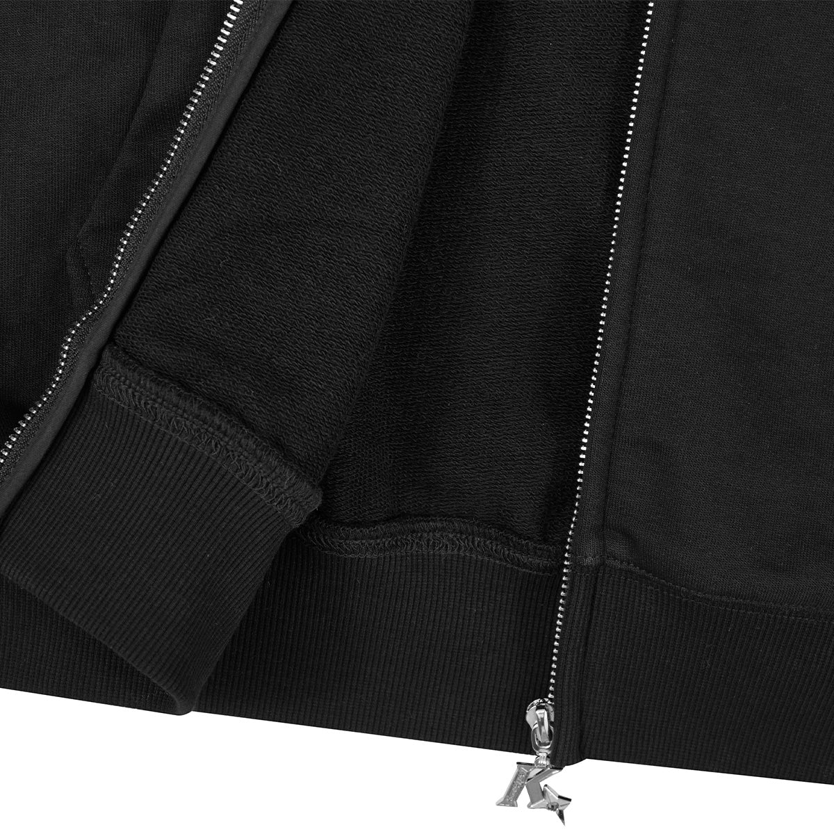 Street style Y2K pattern Full Zip Hoodie Black（Eyes Can See）-Coordom